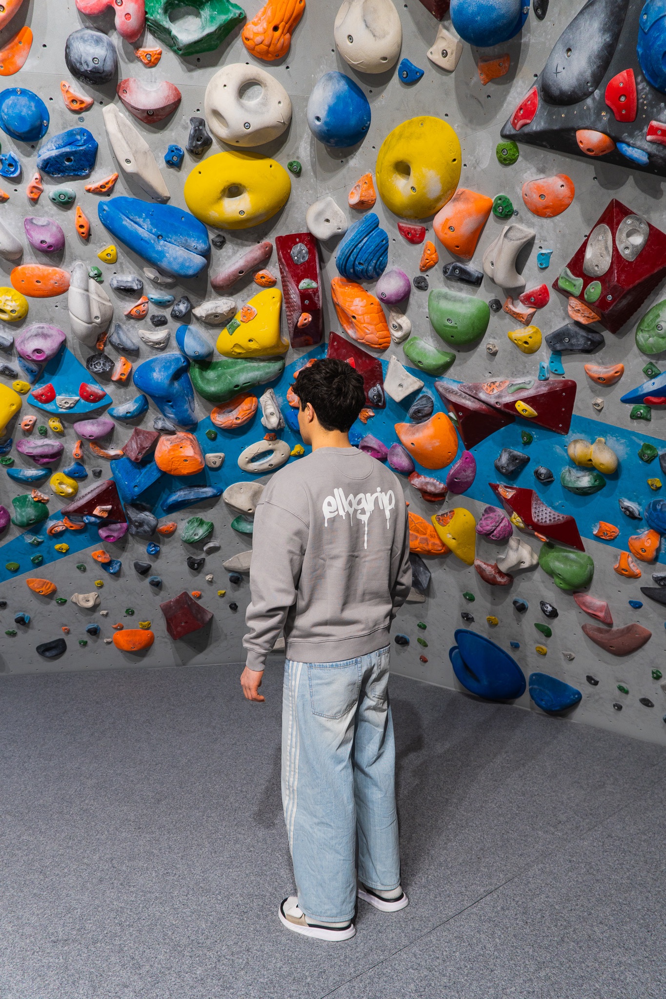 Elbgrip premium vintage sweater in misty grey offwhite